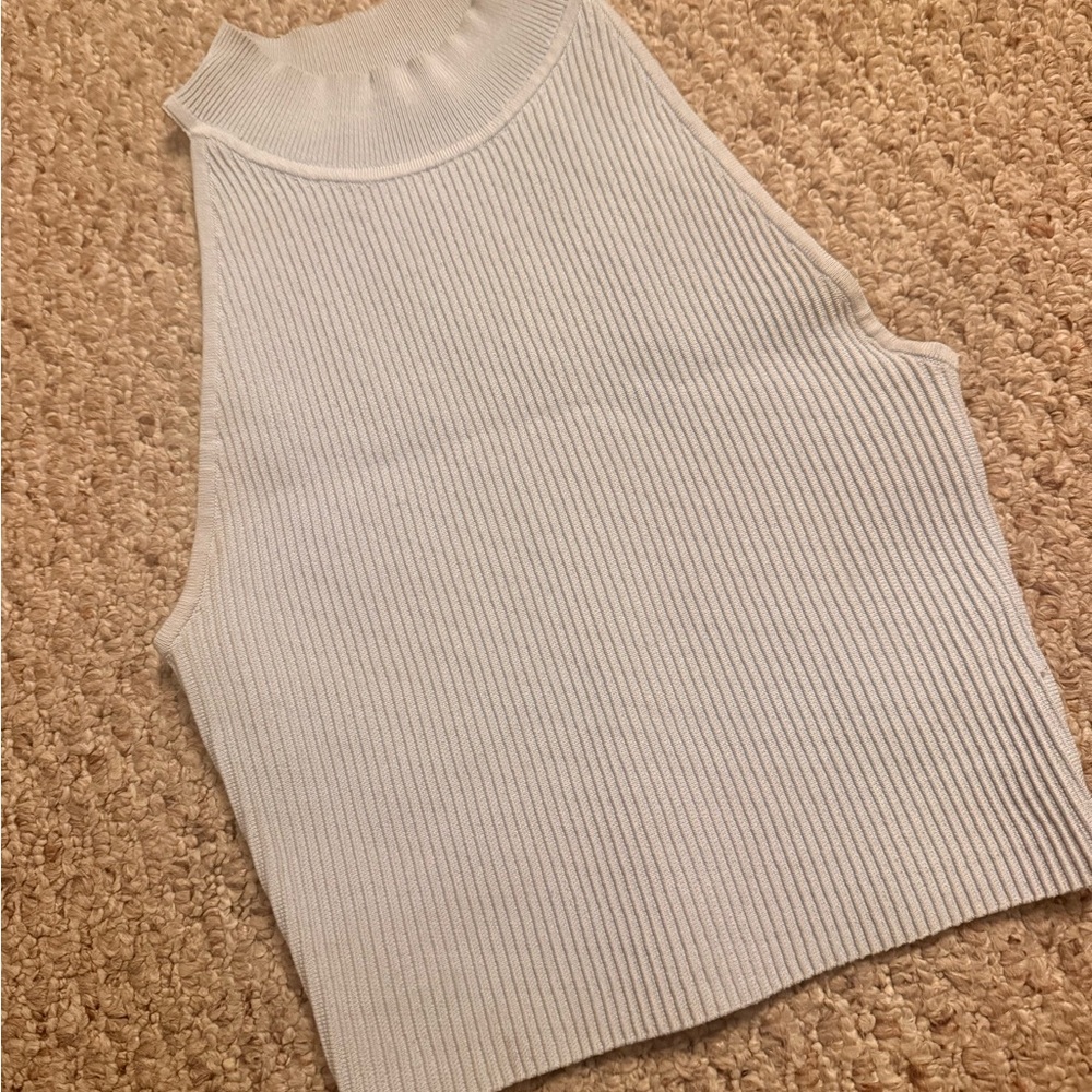 Babaton Light Blue Ribbed Tank Top - Picture 4 of 6